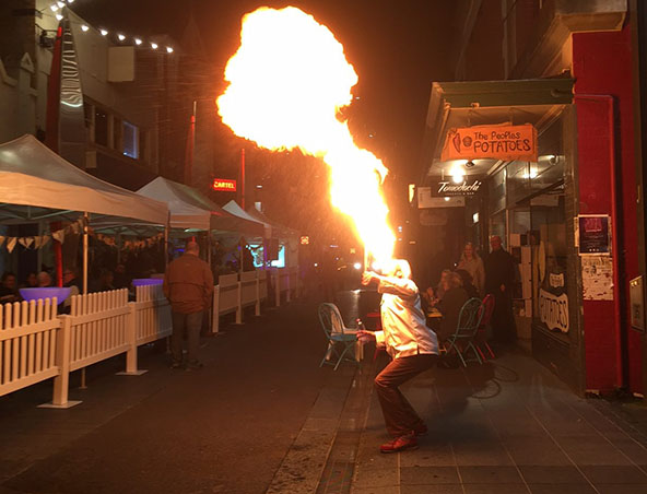 Flamethrower on Stilts